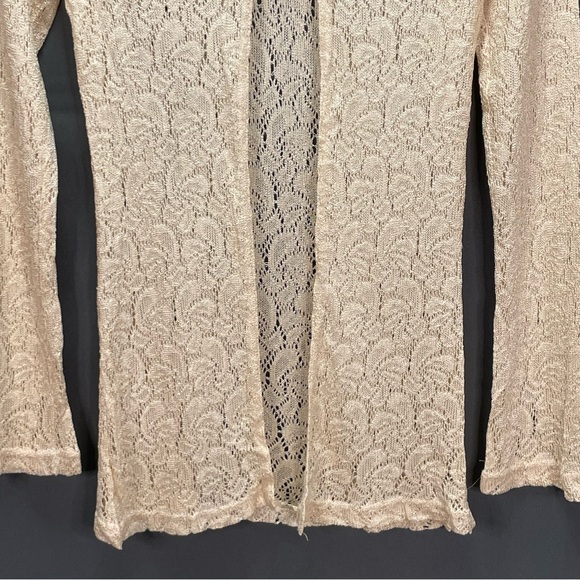Vintage 60’s? Cream coloured button front cardigan paisley crocheted lace - Picture 9 of 13
